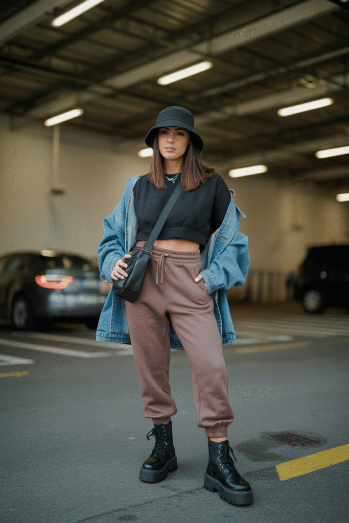 12 Fall Outfits With Boots: Stylish and Cozy Looks You’ll Love 11 Athleisure Joggers and Platform Boots