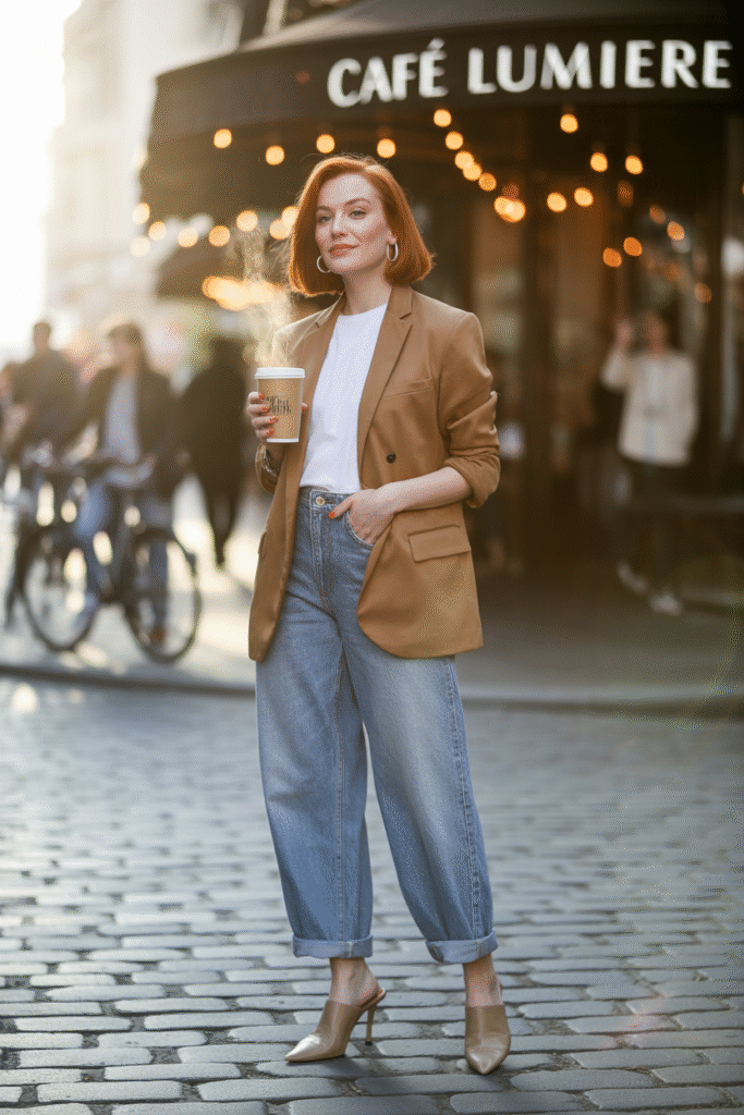 Baggy Jeans Outfit Ideas: Your Complete Style Guide for 2025 12 Blazer and Mules