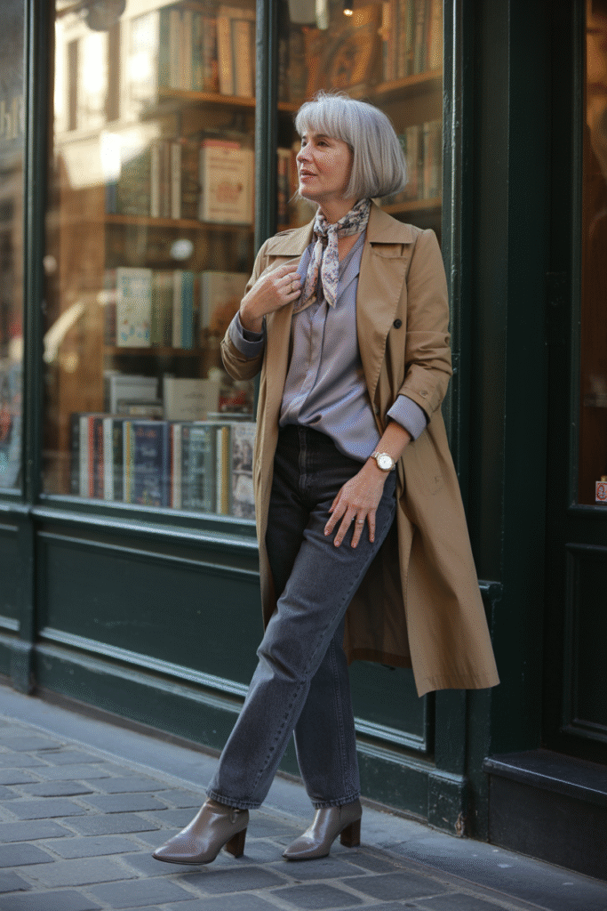 Classic Trench Coat and Jeans 1