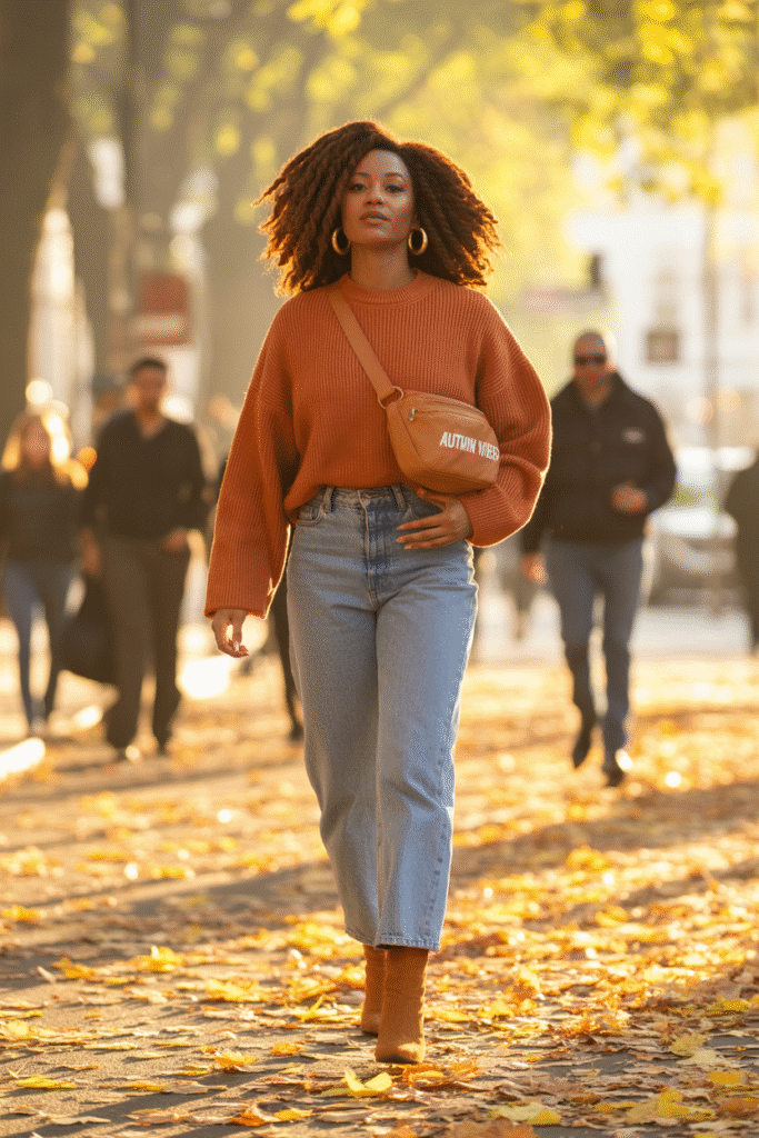 Cozy Sweater and High Waisted Jeans