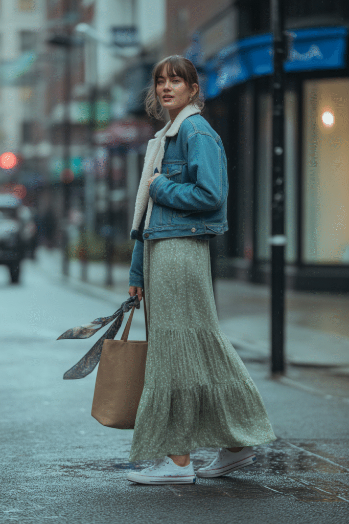 Denim Jacket and Maxi Dress