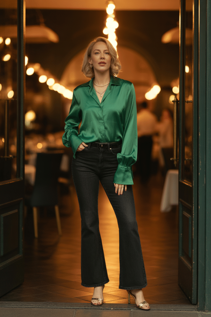 Elegant Layers with a Silk Blouse