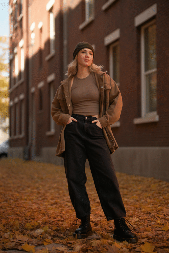 Baggy Jeans Outfit Ideas: Your Complete Style Guide for 2025 6 Fall Flannel and Layers