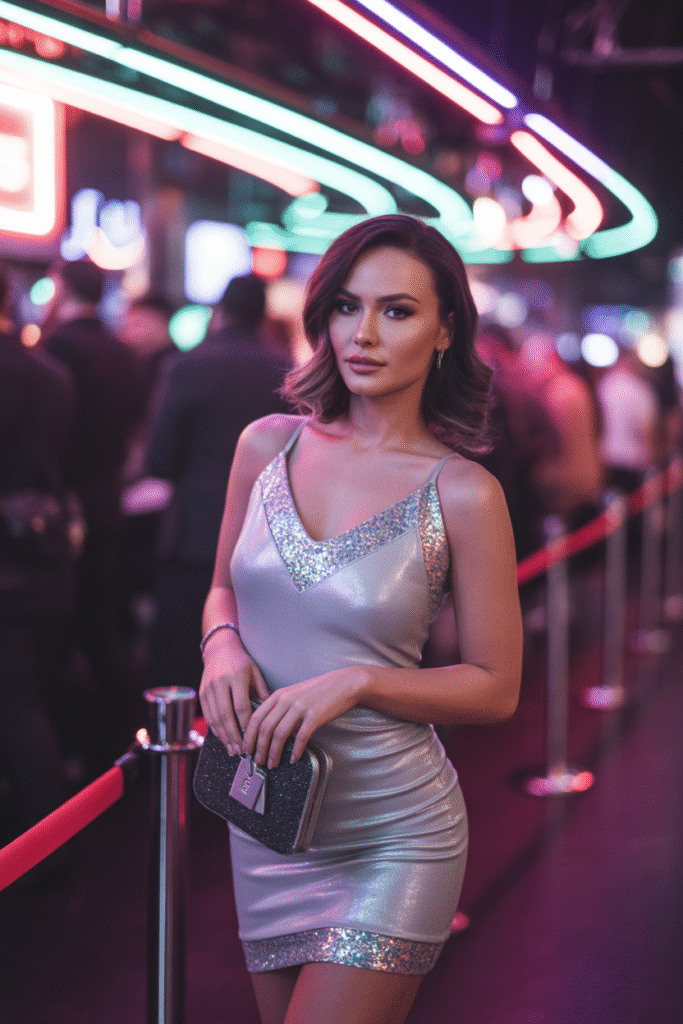 Glitter Trim Bodycon Dress