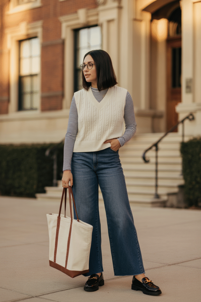 Knit Vest and Long Sleeve Tee