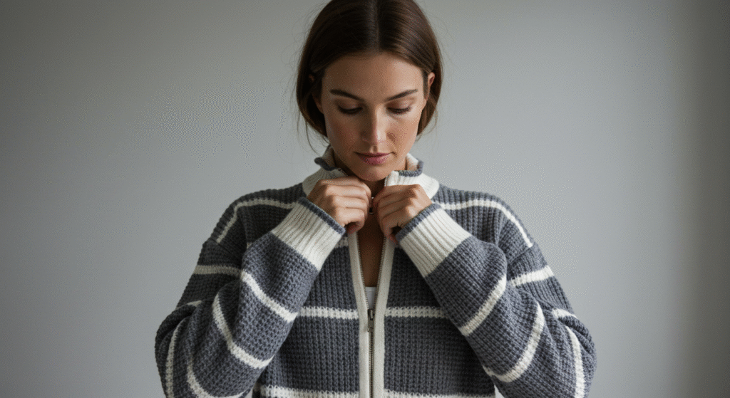 Striped Sweater Jacket: The Must-Have Layering Piece for Every Season 9 Madewell Wafflestitch Stripe Zip Cardigan