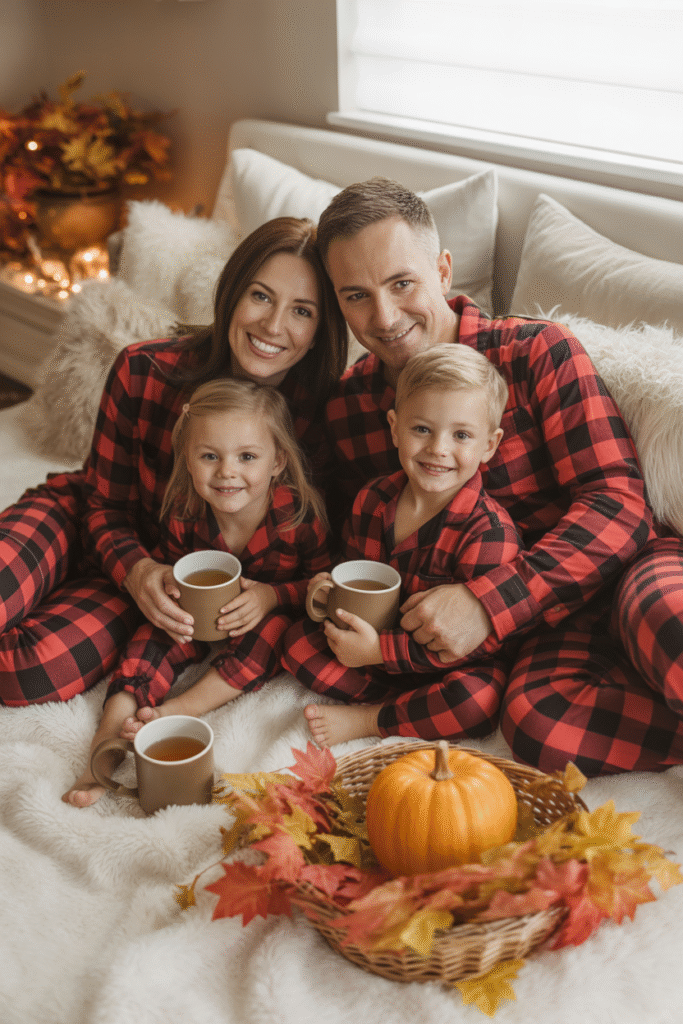 14 Fall Family Photo Outfits Ideas for Picture-Perfect Memories 14 Matching PJs for Cozy Home Shoots