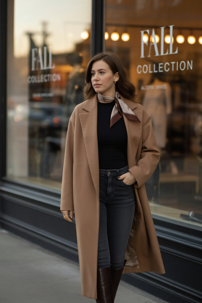 10 Fall Outfits With Jeans: Cozy, Chic and Totally Doable 10 Midi Coat and Dark Wash Jeans