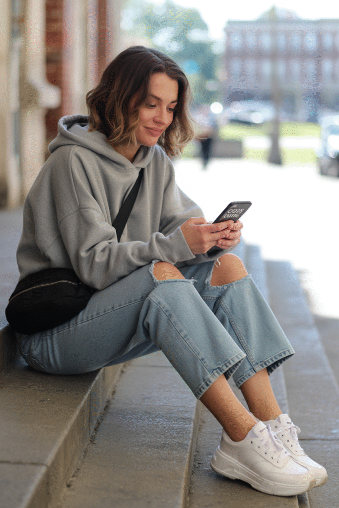 10 Fall Outfits With Jeans: Cozy, Chic and Totally Doable 9 Oversized Hoodie and Ripped Jeans