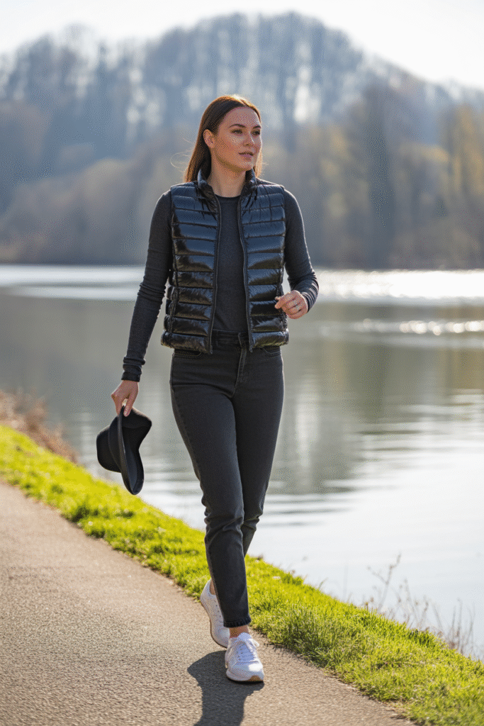 10 Fall Outfits With Jeans: Cozy, Chic and Totally Doable 8 Puffer Vest and Skinny Jeans