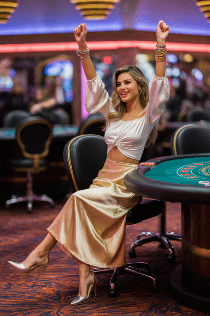 Satin Midi Skirt and Off Shoulder Top