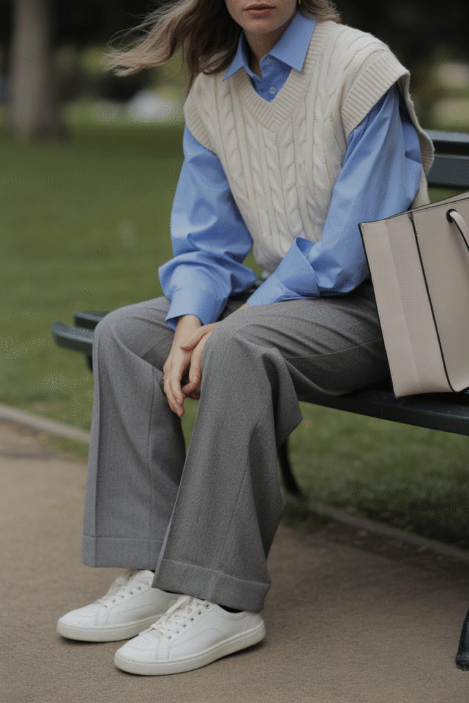 17 Trendy Fall Outfit Ideas to Refresh Your Wardrobe 5 Sweater Vest Layering
