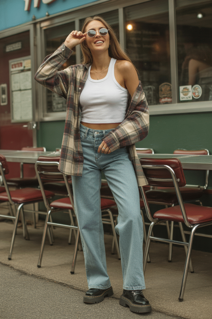 Tank Top and Flannel Shirt