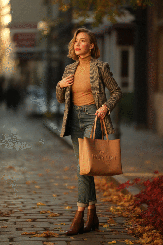 13 Fierce Fall Layered Outfits: Stay Toasty, Look Fabulous and Slay 2 The Classic Turtleneck and Blazer Combo