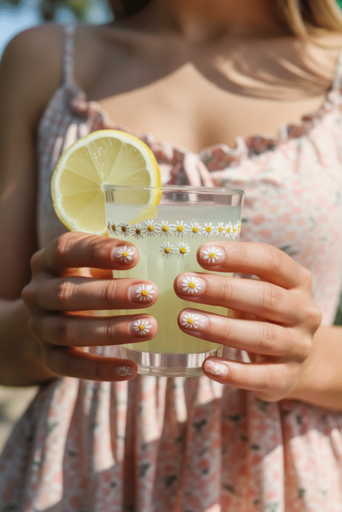 12 Short Nails Design : Cute and Easy Ideas for 2025 7 Tiny Floral Touches