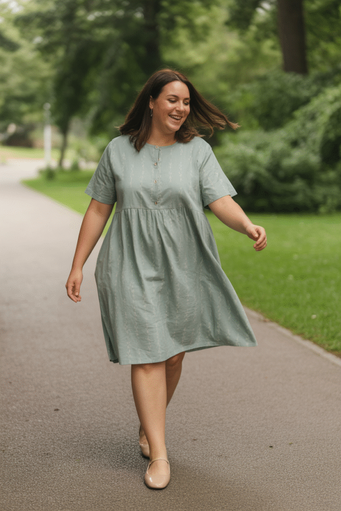 Tunic Dress with Ballet Flats