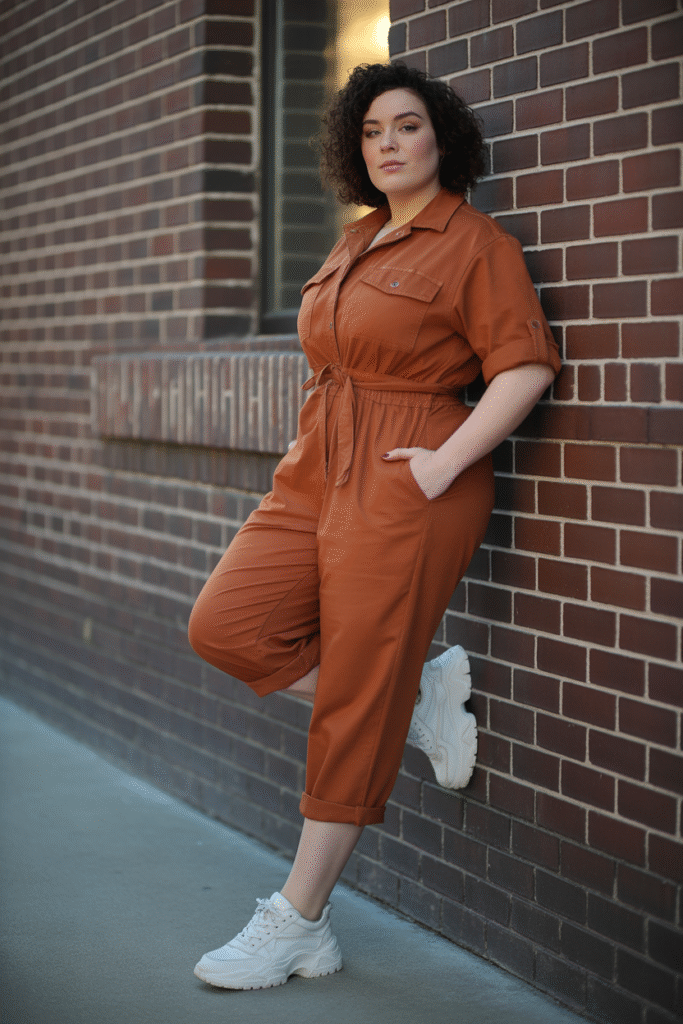 Utility Jumpsuit with a Defined Waist
