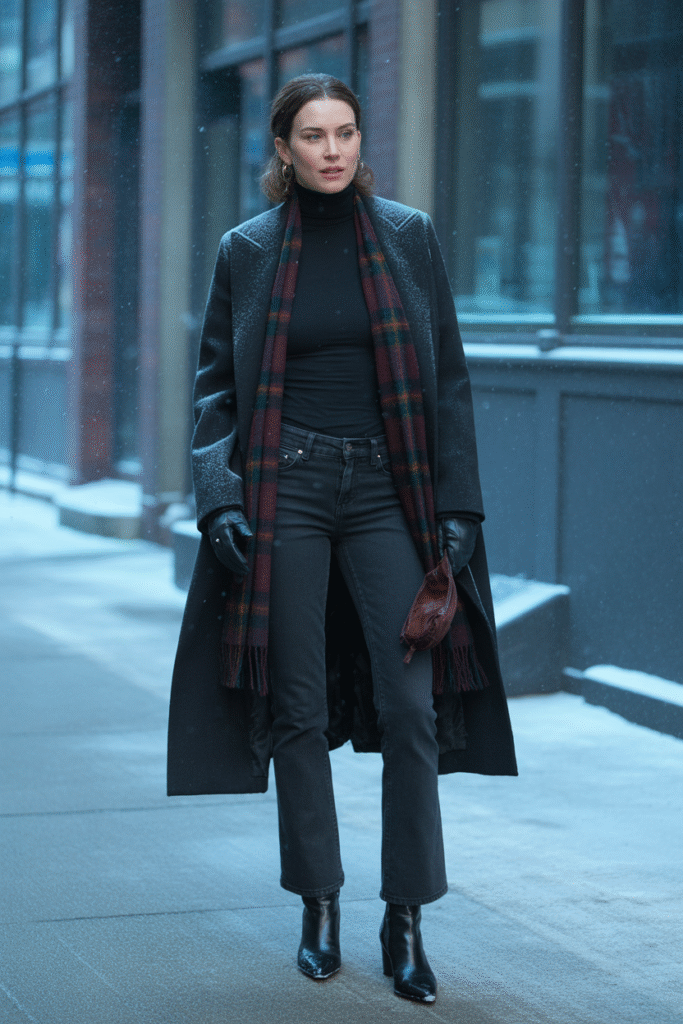 Winter Layers with a Long Wool Coat