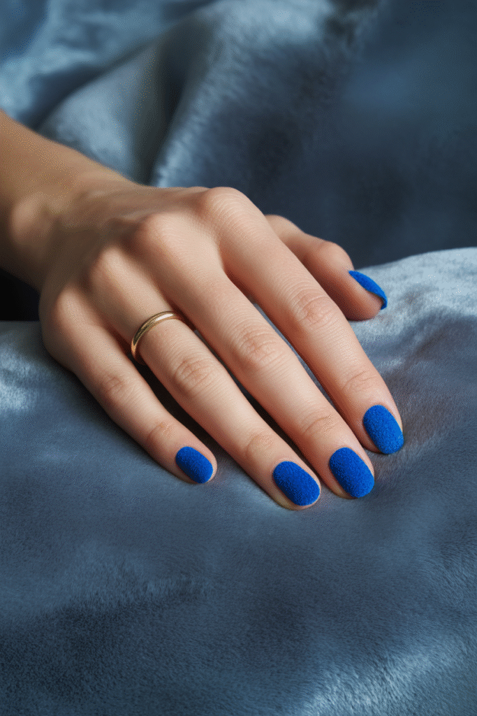 18 Stunning Trendy Blue Nails Design for Every Style and Occasion 18 Blue Velvet Nails