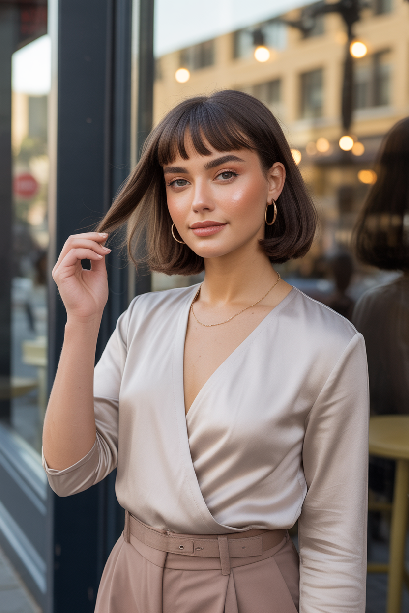 13 Stunning Bob Haircuts with Curtain Bangs for Every Face Shape 1 Bob Haircuts with Curtain Bangs