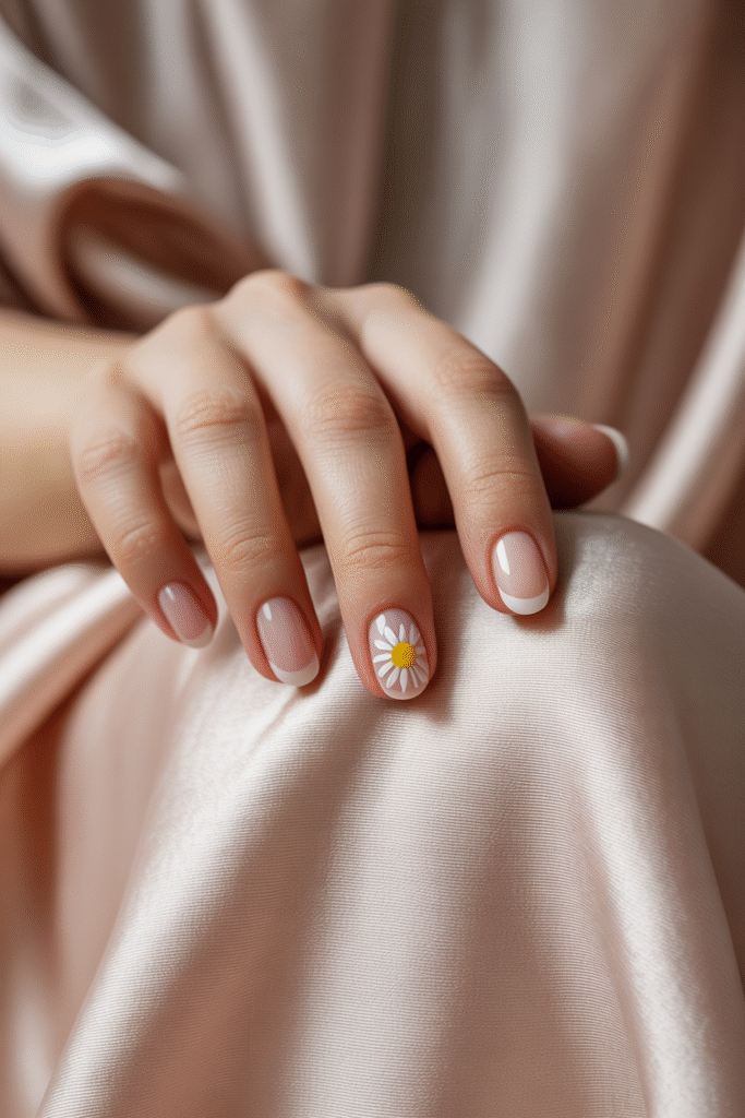 12 Captivating Short Almond Acrylic Nail: Chic Designs for 2025 5 Delicate Floral Details