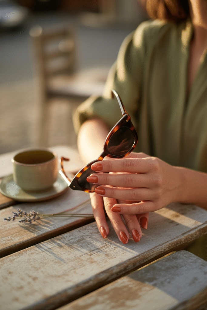 12 Captivating Short Almond Acrylic Nail: Chic Designs for 2025 10 Earthy Tone Solids