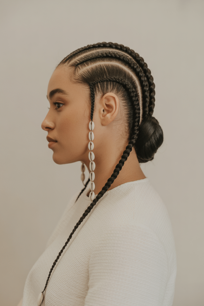 14 Effortlessly Chic Low Bun Hairstyles for Black Women 11 Fulani Inspired Low Bun