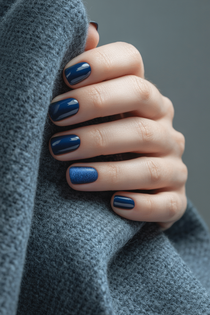 18 Stunning Trendy Blue Nails Design for Every Style and Occasion 14 Matte vs Glossy Blue Accents