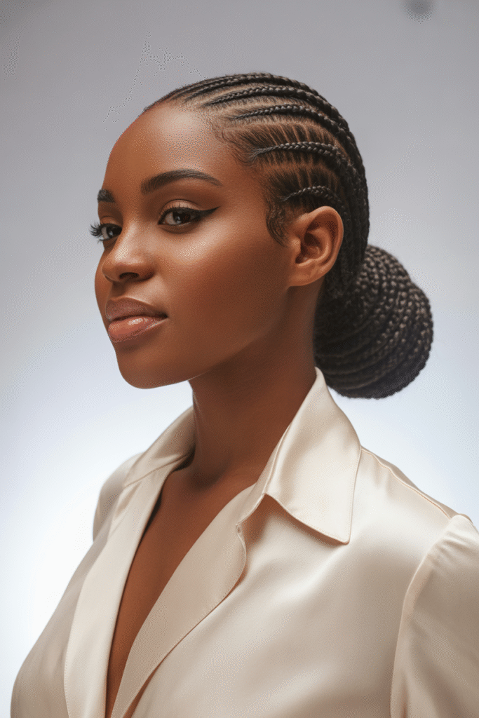 14 Effortlessly Chic Low Bun Hairstyles for Black Women 5 The Braided Low Bun