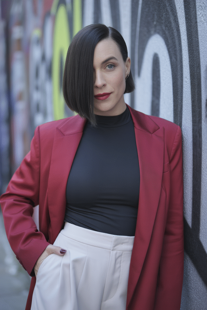 Age Defying Beauty: 13 Best Hairstyles for Women Over 40 4 The Sharp Asymmetrical Cut