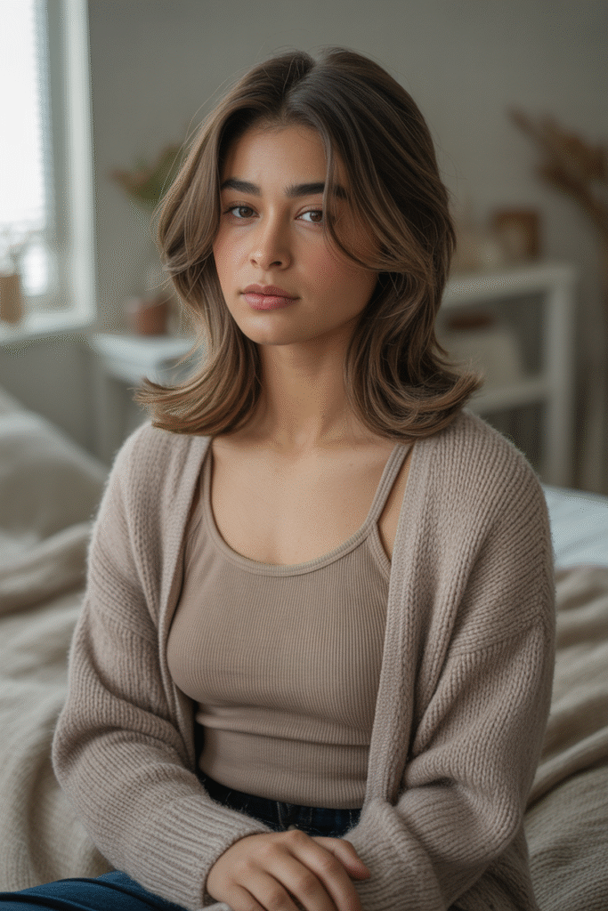 12 Butterfly Haircut Ideas with Curtain Bangs (2025) 3 The Soft and Subtle Butterfly