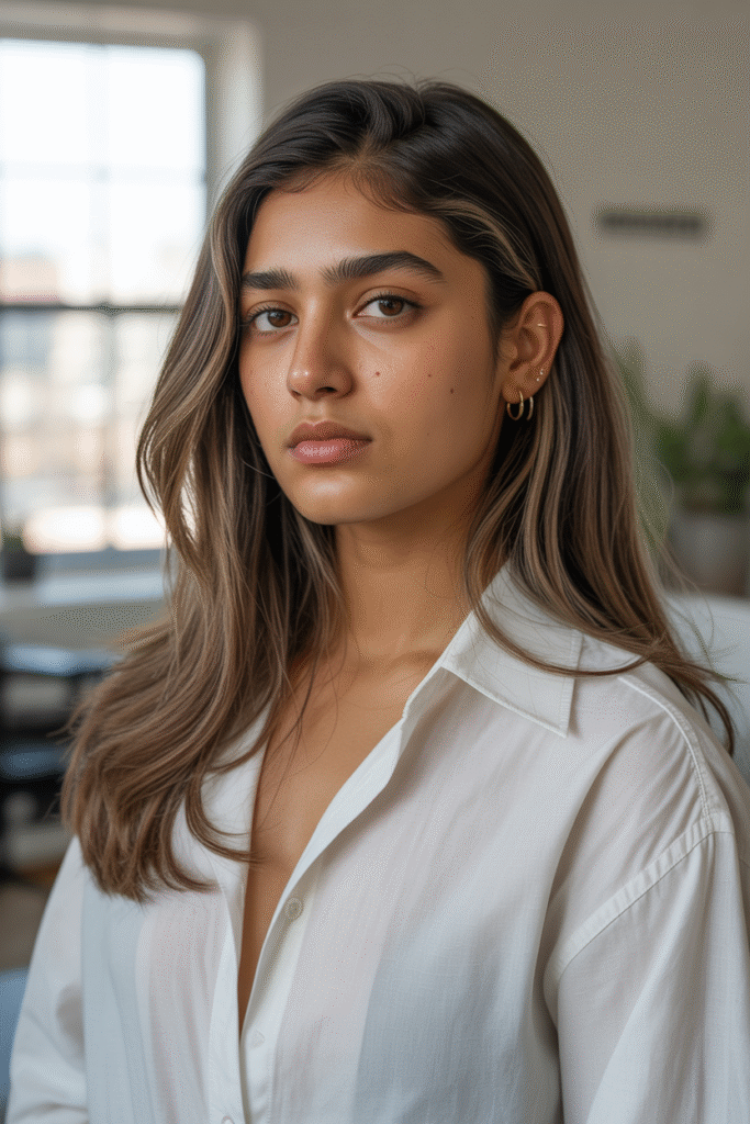 10 Long Layers with Curtain Bangs for a Fresh Look 2 The Subtle and Soft Layers