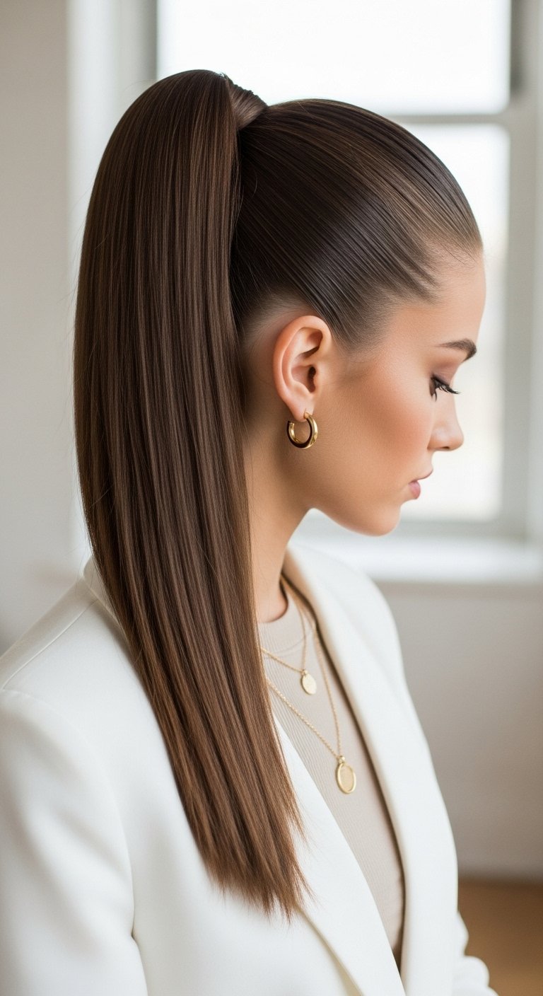 10 Sleek Back Ponytail Ideas for a Polished Look 1 Sleek Back Ponytail Ideas