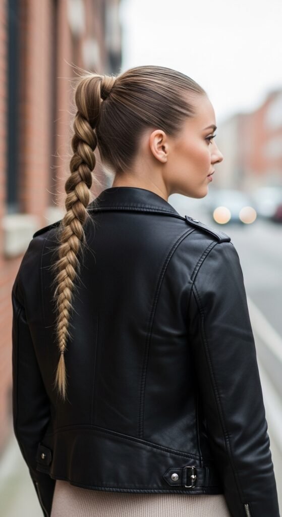 10 Sleek Back Ponytail Ideas for a Polished Look 7 The Braided Sleek Ponytail