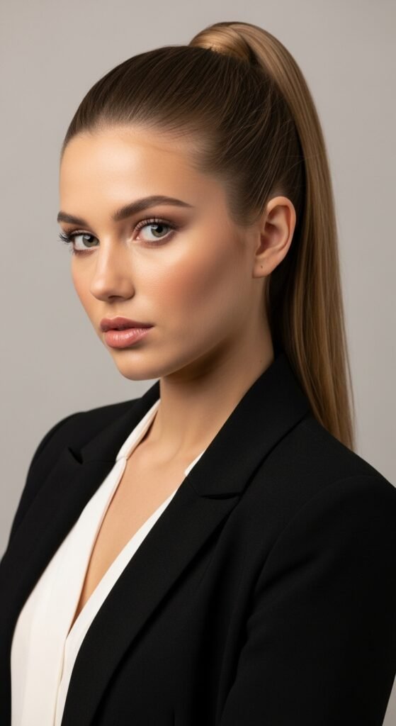 10 Sleek Back Ponytail Ideas for a Polished Look 2 The Classic High Sleek Ponytail