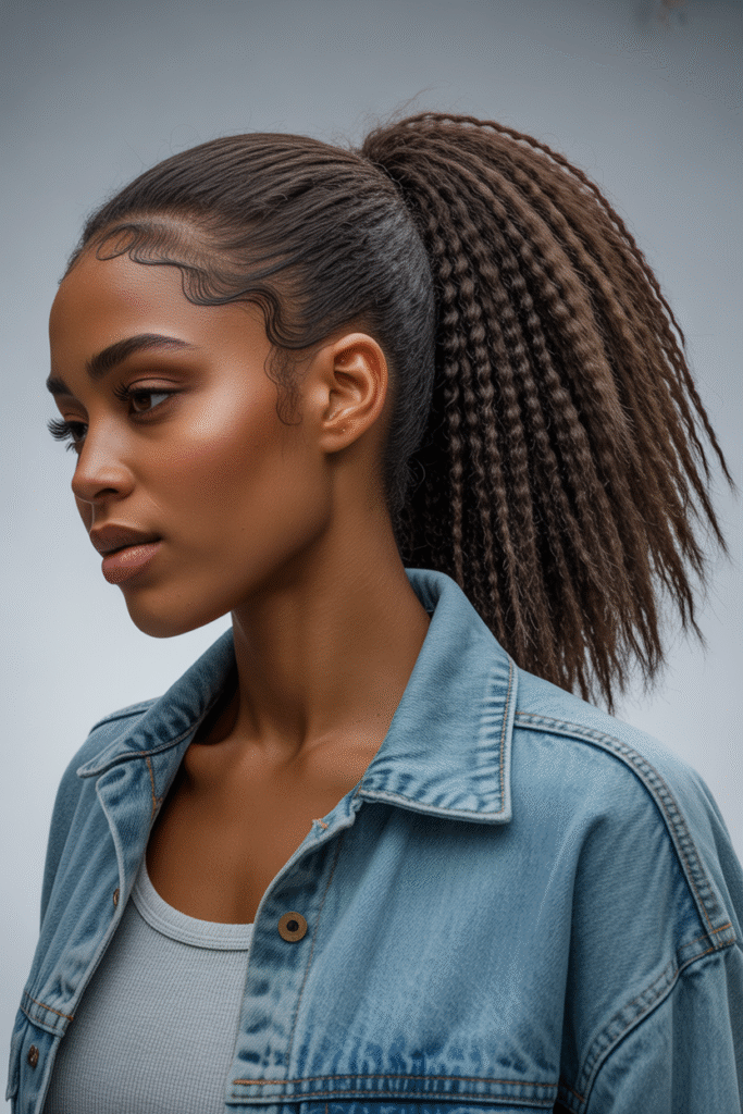 The Kinky Straight Ponytail