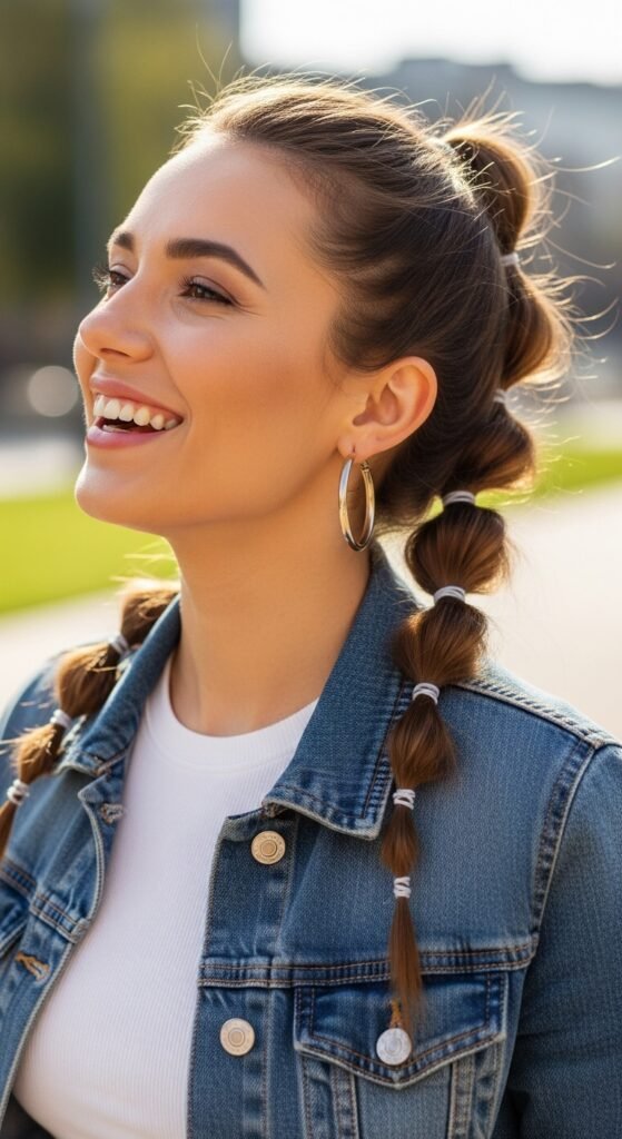 10 Sleek Back Ponytail Ideas for a Polished Look 6 The Sleek Bubble Ponytail