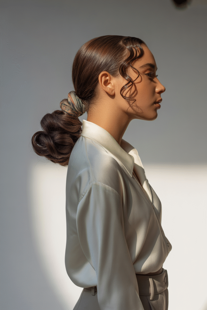 9 Curly Ponytail Hairstyles for Black Women 3 The Sleek Low Ponytail with Curly Ends