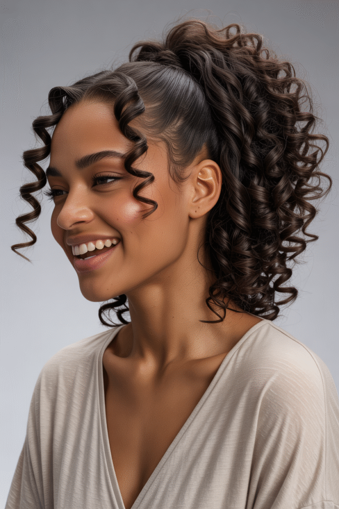 The Voluminous Curly Ponytail